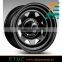 15X7 Eight spoke Terra Black With no Pin Steel Wheels for 4x4, SUV & Trailers
