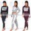 NEW LADIES WORK OUT SLOGAN TRACKSUIT CROP HOODIE JOGGERS SET GYM SUIT