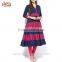 Latest pakistani kurti designs images navy blue and pink printed designer long ladies kurta design