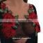 Elegant Black Lace Crop Top Summer Beach Backless Short Halter Tops Sexy Black Party Camis Gauze Women Tank Top Girls Short Tops