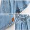 Top fashion summer loose fit light blue washed sexy women elastic waist denim shorts