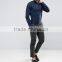 High Quality Custom Long Sleeve Spread Collar Mens Lightweight 100% Cotton Casual Navy Solid Slim Shirts