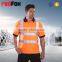 two tone knitted collar hi vis work shirt