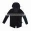 Mens Slim Fitted Long Hooded Cool Black Outerwear Jackets