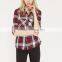 Wholan Apparel 2016 Oversized Red Plaid Shirts Woman Clothes Women High Quality Shirts