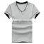 Plain round neck hot basic v-neck 100% ring spun cotton t-shirt
