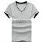 Plain Round Neck Hot Basic V-neck 100% Ring Spun Cotton T-shirt
