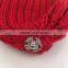 Myfur Teen Girls Winter Wool Hats With Large Real Fox Fur Pom Poms