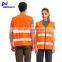 High Visibility Neon Orange Safety Vest with Reflective Strips and LED Light