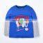 Funny stripe sleeve embroidered cars yellow baby tshirt plain