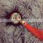 Hand made real mink fur brooch with tassel wholesale factory price