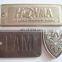 Silver shining high quality rose gold custom private printed garment brand metal tag label