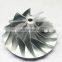 HY55 3597223 73.40/109.00mm 8+8 blades high performance turbo milling/aluminum 2618/billet compressor wheel