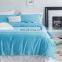 100% Satin Cotton Home Luxury Bed Sheet Bedding Set Blue For Girls And Boys