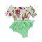 Toddler Sunflower Off Shoulder Top And High Waist Short Fancy Clothes Girls Summer Clothing