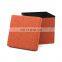 RTS modern home furniture faux linen Foldable Storage Ottoman folding footstool space save