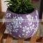 Italy modern garden decoration indoor outdoor plant planter custom purple flower pots with elegant flower pattern