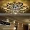 LED Crystal Pendant Lamp Adjustable Round Shaped Stainless Steel Ceiling Light for Living Room