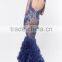 Latest New Design Delicate Beaded Open back Tiered Tulle Applique Lace Evening Dress 2015 Red Carpet Gown