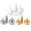 Luxury Round Shape Gold And Silver And White Table Ceramic Porcelain Vase For Home Decoration
