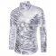 2021 Fashion New men's zebra striped print shirt long sleeves hot stamping men's shirt