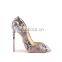 Ladies Snake Print Court High Heels Sandals Use Good Quality and Make Women Shoes