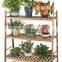 3 Tiers Carbonized Wood Plant Stand Shelf Holder Indoor Outdoor Vertical Tiered Plant Ladder Flower Rack Display