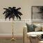 Hotel Decoration Stand Lighting Copper Resin Tree Ostrich LED Feather Floor Lamp