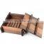 Pastoral style lid wooden food gift packaging box with custom logo bulk wholesale