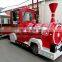Customized theme park road christmas trackless train ride for sale