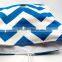 Large Denim Blue and White Foldover Chevron Makeup Bags with Button, Wholesale Makeup Bag