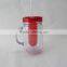 Plastic mason jar fruit infuser with straw,advertising mason jar fruit infuser