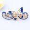 Painted lacquer decoration elegant rhinestone butterfly hair clip hair spring clip,hair clips