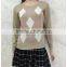 Cheap knitting wear women argyle beaded long sleeve spring pullover