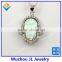 2015 New Product Synthetic Hand/Hamsa Opal With CZ 925 Silver Sterling Necklace
