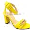 latest high heel slingback comfortable lady sandals with gold button