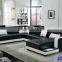 Living room sofa leather modern black and white 2211