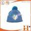 knitting pattern hat striped knitted beanie children's knitted pom pom beanie