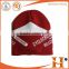 promotional winter free 100% polyester knitting beanie with embroider logo