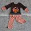 cute turkey embroidery newborn girls thanksgiving outfits
