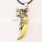 Popular Personality Stainless Steel Bronze Wolf Tooth Pendants Necklace