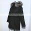 Wholesale price hot selling popular parka jacket with real silver fox fur hood trim