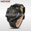 WEIDE WH5210B-3C Sports Watch 3D Black Face Genuine Leather LED designer brands name watch wholesale fashion watch