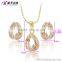 multil drop water shape jewelry 2015 woman fashion gold filled necklace earring jewelry set