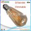 brown color b22 e27 dimmable st64 filament bulb lamp 6w st64 2700k 4000k 6000k