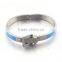 Fashion Women Enamel Spring Bracelet Fine Jewelry Stainless Steel Belt Sivler Cuff Bangle