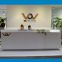 Modern style solid surface reception desk, white glossy bank front desk