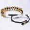 stainless steel jewelry rhinestone evil eye bracelet gold plated beads for jewelry making