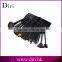 high quality classic black makeup brush set 24pcs with pu leather bag