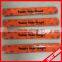 bulk orange color reflecive pvc kids wristbands with custom printing